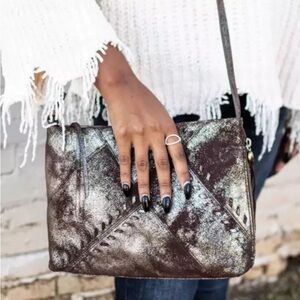 HOBO metallic Brown Crossbody Bag